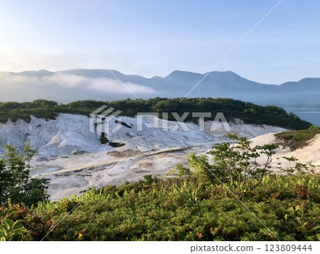 Early morning view of Mount Osore Early morning view of Mount Osore 123809444