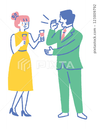 聚會上遞飲料的女人_顏色 聚會上遞飲料的女人_顏色 123809792