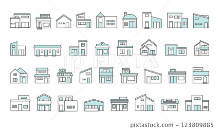 Building icon Real estate House Residential House Simple Illustration Set Variation Line drawing Vector Building icon Real estate House Residential House Simple Illustration Set Variation Line drawing Vector 123809885