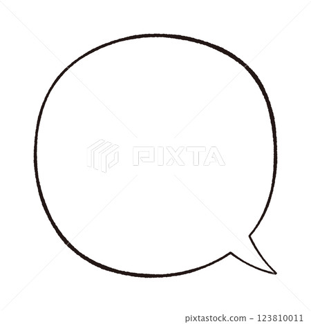 簡單的對話框，手繪線條風格，右側圓形尾巴，單調 123810011