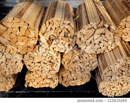 Stacked firewood 123810264