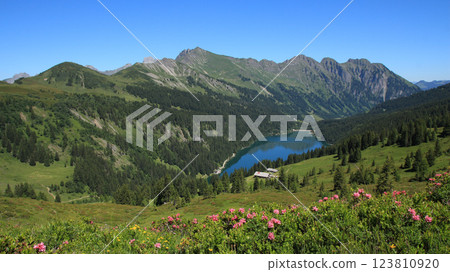 Distant view of Lake Arnen, Switzerland. Distant view of Lake Arnen, Switzerland. 123810920