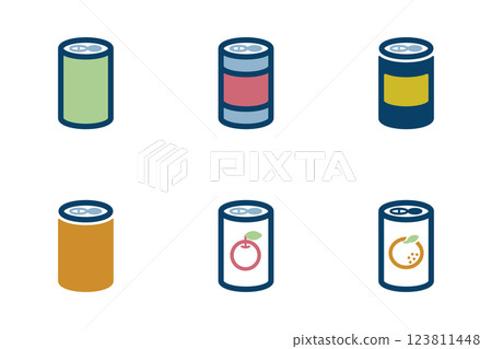 Canned drink icon illustration set Canned drink icon illustration set 123811448