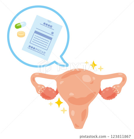 Illustration of a healthy uterus with drugs 123811867