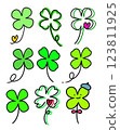 Cute four-leaf clover illustration 123811925