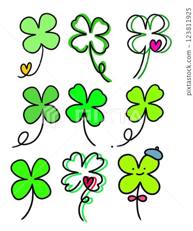 Cute four-leaf clover illustration Cute four-leaf clover illustration 123811925