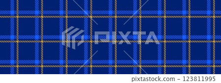 Blue and yellow gingham seamless pattern. Windowpane background texture for scarf cloth, textile design, fabric swatch, suit print. Masculine checkered tweed plaid repeating wallpaper. Vector backdrop Blue and yellow gingham seamless pattern. Windowpane background texture for scarf cloth, textile design, fabric swatch, suit print. Masculine checkered tweed plaid repeating wallpaper. Vector backdrop 123811995