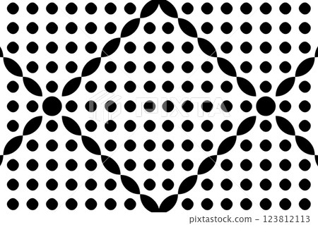 Polka Dot and Wavy Line Pattern in Black and White Polka Dot and Wavy Line Pattern in Black and White 123812113