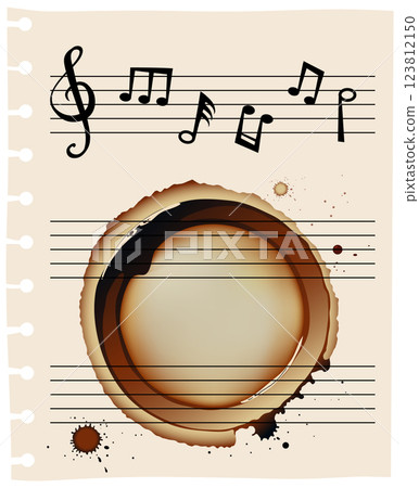 Musical Notes on Coffee-Stained Paper 123812150