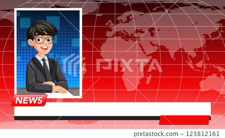 Animated News Broadcast Illustration 123812161