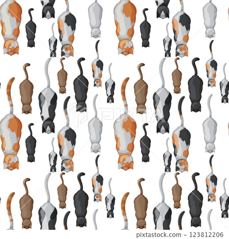 Pattern of Cats Walking Away 123812206