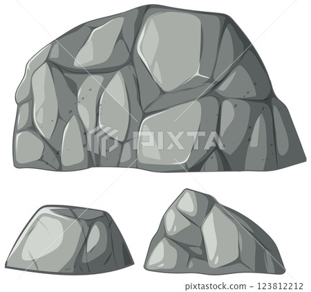 Stylized Rock Vector Illustration Set Stylized Rock Vector Illustration Set 123812212