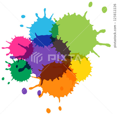 Vibrant Colorful Paint Splashes Vibrant Colorful Paint Splashes 123812226