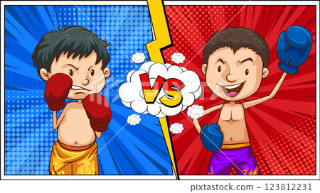 Cartoon Boxing Match Showdown Cartoon Boxing Match Showdown 123812231