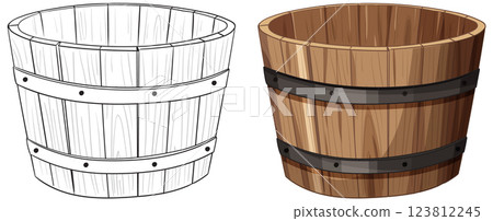 Wooden Barrel Vector Illustration Wooden Barrel Vector Illustration 123812245