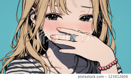 A young woman is so embarrassed by her mistake that she instinctively covers her mouth with her hand A young woman is so embarrassed by her mistake that she instinctively covers her mouth with her hand 123812608