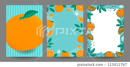 Tangerine flyer template set 2 without text Tangerine flyer template set 2 without text 123812767