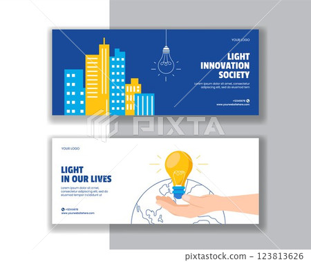 Bright and Colorful International Day of Light Horizontal Banner Illustration 123813626