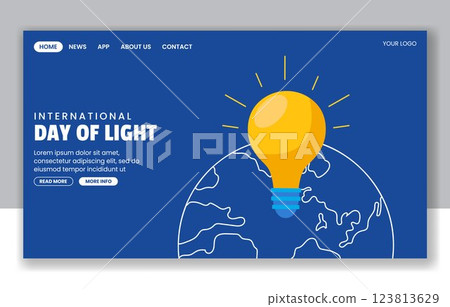 International Day of Light Hand-Drawn Social Media Landing Page Design 123813629
