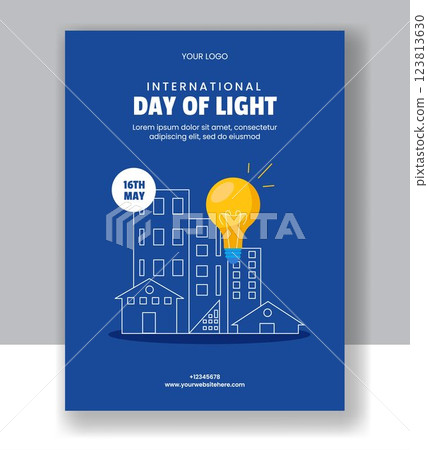 Flat Cartoon Illustration of International Day of Light Social Media Vertical Poster 123813630