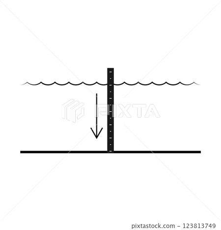 Water Depth meter Icon 123813749