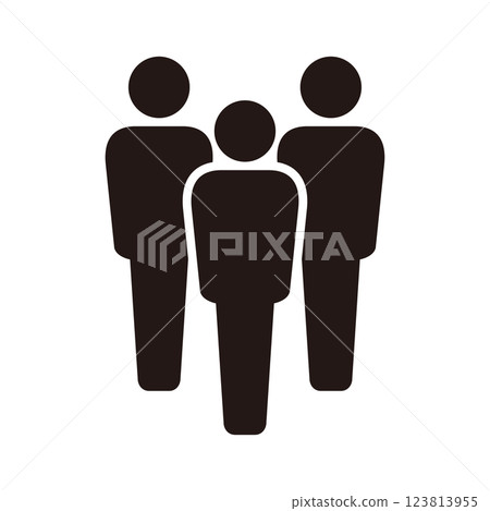 Three people pictogram icon 123813955
