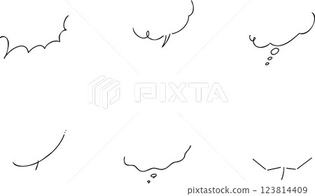 Hand-drawn speech bubbles at the bottom only - A cute set of loosely drawn illustrations 123814409