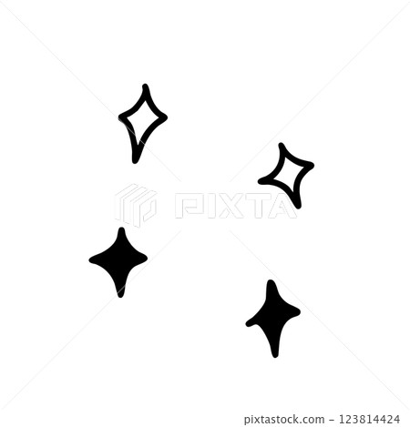 Simple hand-drawn design with monochrome sparkle 123814424