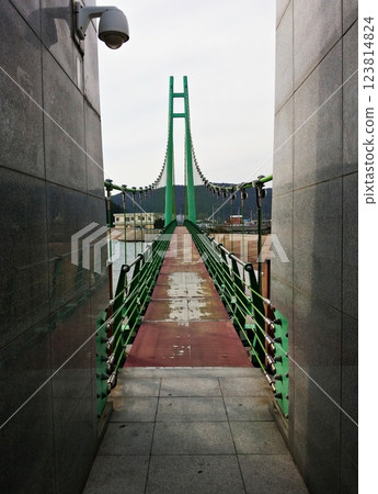 bridge in the pedestrian bridge 123814824