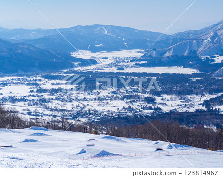 滑雪場斜坡風光 長野縣白馬村 123814967