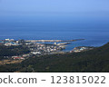 View of the townscape of Miyanoura, Yakushima Town from a high vantage point 123815022