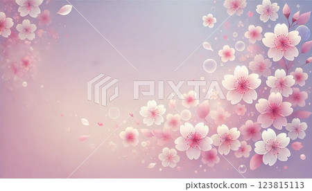 Lavender pink cherry blossoms dancing in silence 123815113