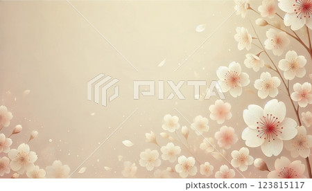 The ivory-shining smile of cherry blossoms The ivory-shining smile of cherry blossoms 123815117