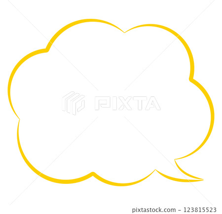 Mokumoku speech bubble illustration orange line Mokumoku speech bubble illustration orange line 123815523