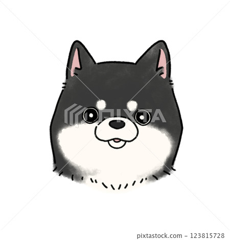柴犬的臉（黑色） 123815728