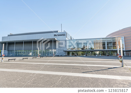Sapporo Convention Center on a clear day in Sapporo, Hokkaido 123815817