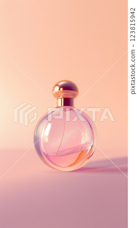 Blank bottle glass perfume cosmetic branding product story background 123815942