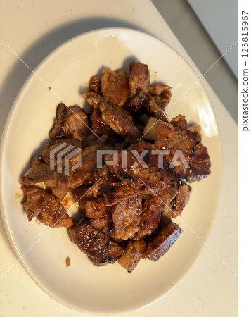 Marinated Grilled Pork Neck A Flavorful Korean BBQ Dish Marinated Grilled Pork Neck A Flavorful Korean BBQ Dish 123815967