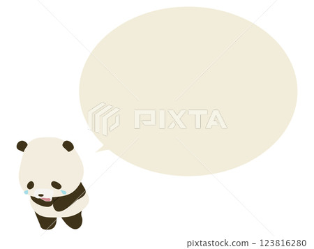 Laughing panda with speech bubble Laughing panda with speech bubble 123816280