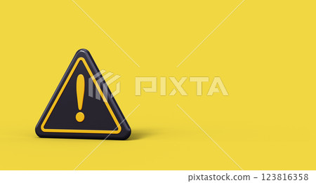 Warning sign. 3D render 123816358