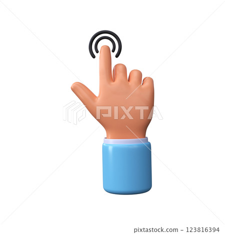 3d Computer mouse cursor pointer icon. Clicking the cursor with your hand. 123816394