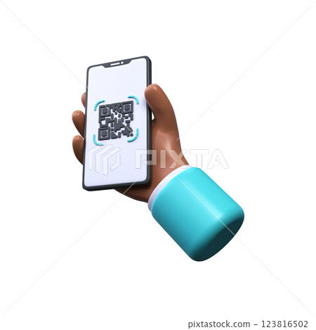 Qr code for payment. QR code scan to smartphone.  123816502