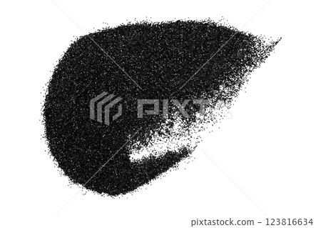 Black diamond powder isolated on transparent background. Black diamond powder isolated on transparent background. 123816634
