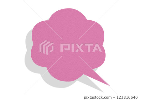Pink paper speech bubbles separated on transparent background Pink paper speech bubbles separated on transparent background 123816640