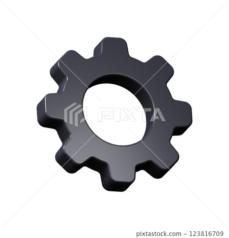 Settings icon. Gear. 3d render 123816709