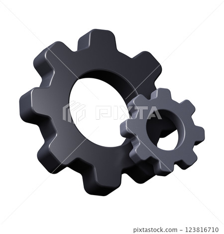 Settings icon. Gear. 3d render 123816710