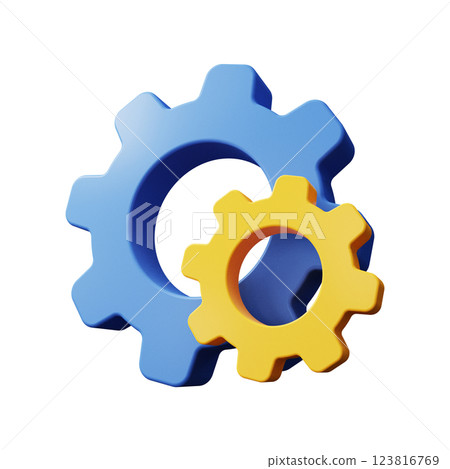 Settings icon. Gear. 3d render Settings icon. Gear. 3d render 123816769