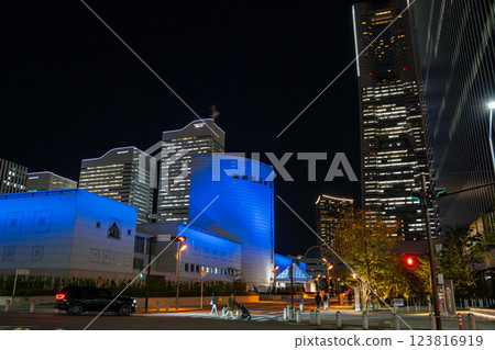 Minato Mirai skyscrapers and Yokohama cityscape at night 123816919