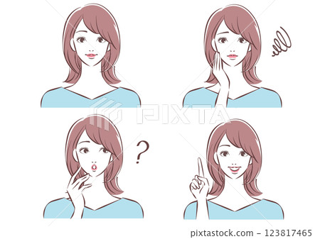 女性面孔例證集合 123817465
