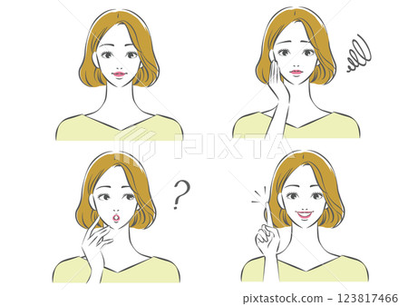 鮑伯女人臉部表情插圖集 鮑伯女人臉部表情插圖集 123817466